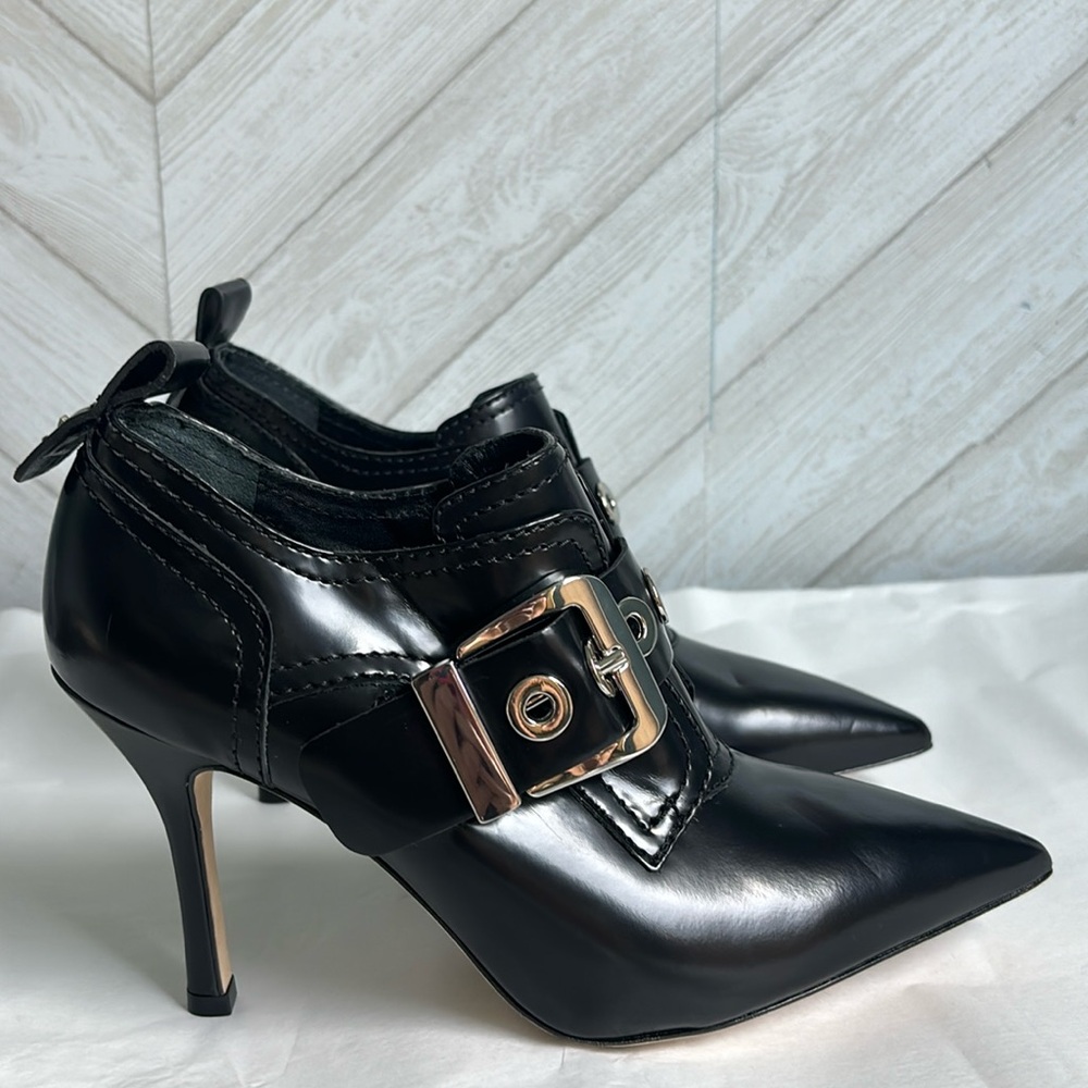 NEW Larroude Stewart black heeled buckle boots 8.5